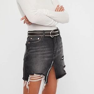 FREE PEOPLE black denim skirt